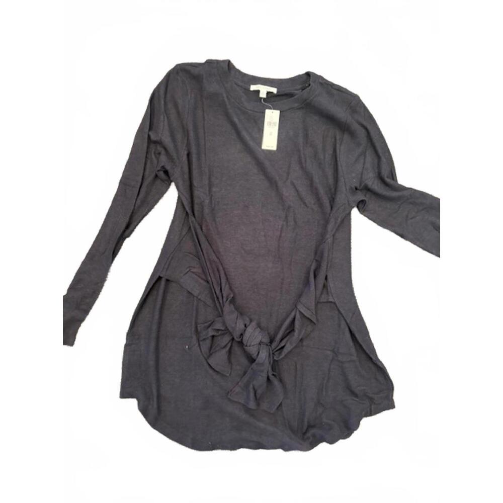 NWT New Anthropologie Black Crew Tie Front Tunic XL - Picture 5 of 5